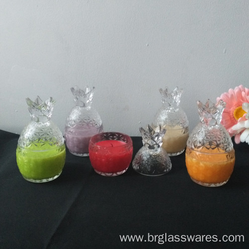 Mini Pineapple Shape Glass Candle Jar